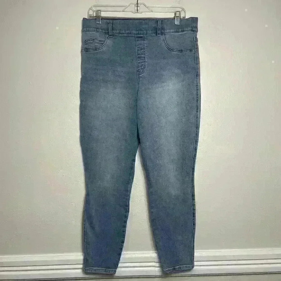 Spanx Women’s XL Ankle Skinny‎ Jegging Pull On Stretch Blue Denim High Rise - Picture 1 of 9